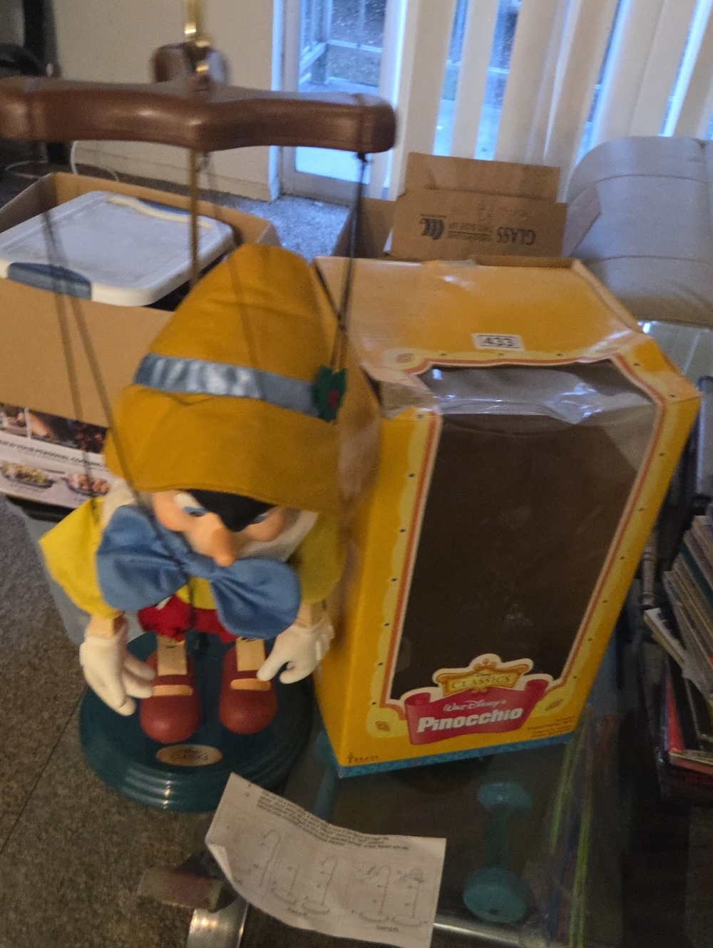 Vintage Pinocchio Puppet Telco Disney Animated Singing Display Figure